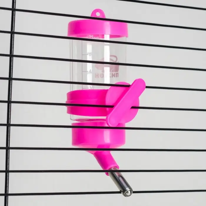 Поилка для грызунов &laquo;Пижон&raquo;, 80 мл, розовая