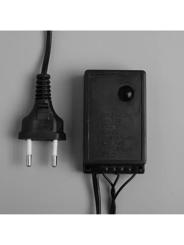 Гирлянда &laquo;Нить&raquo; 20 м с насадками &laquo;Шарики 1.5 см&raquo;, IP44, тёмная нить, 200 LED, свечение белое, 8 режимов, 220 В