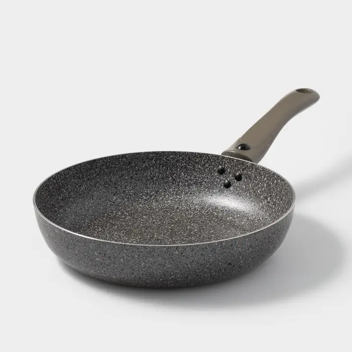 Сковорода Onyx, d=24 см, съёмная ручка, стеклянная крышка, антипригарное покрытие, алюминий, серая