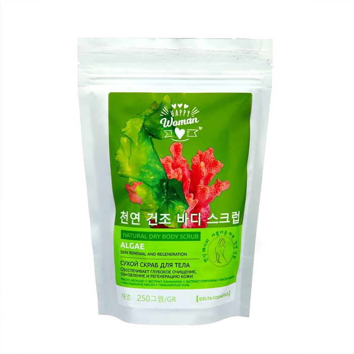 Скраб для тела сухой Happy Woman с водорослями, 250 г Скраб для тела сухой Happy Woman с водорослями, 250 г