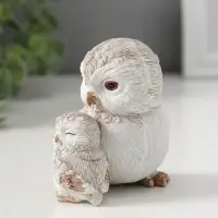 Фигурка полистоун &laquo;Белая сова с совёнком&raquo;, 8&times;6&times;8.5 см