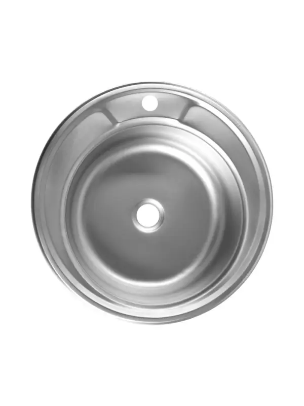 Мойка кухонная ZEIN, врезная, толщина 0.6 мм, 49*49*17 см, 1 1/2&rsquo;&rsquo;, без сифона, круглая