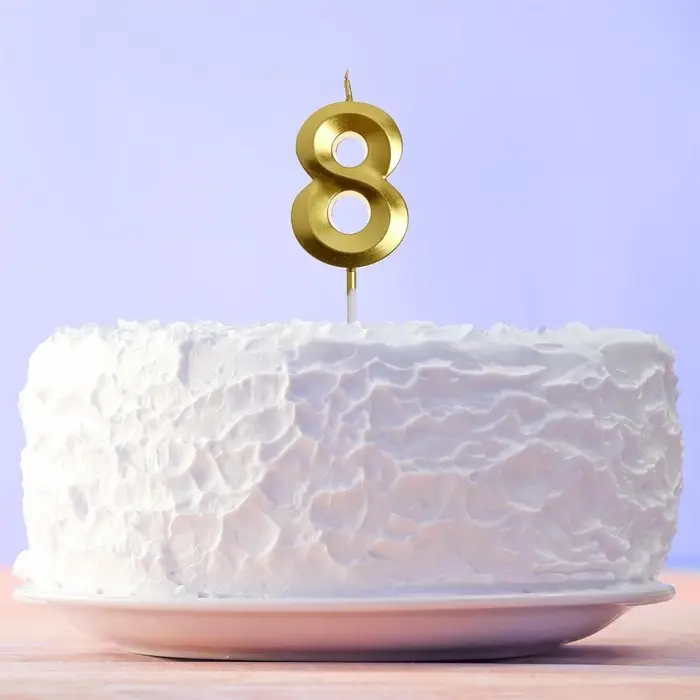 Свеча для торта, цифра &laquo;8&raquo;, 11.5&times;2.3 см