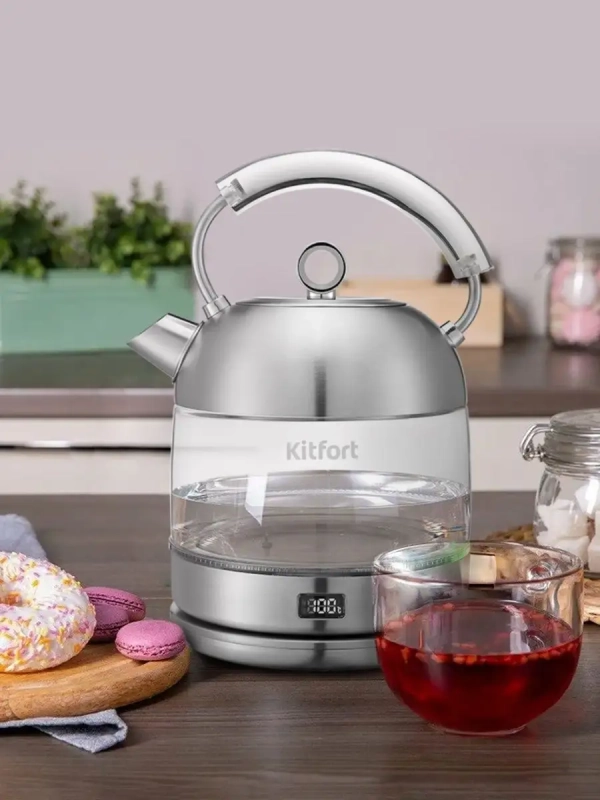 Чайник электрический стеклянный КТ-6172 - 1.7 л Чайник электрический стеклянный КТ-6172 - 1.7 л