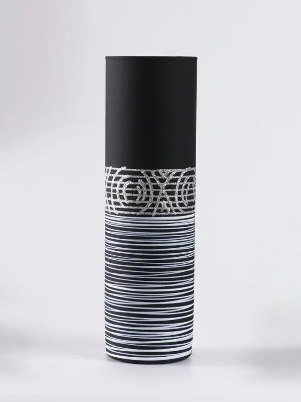 Ваза &laquo;Эридан. Узоры&raquo;, h=26 см, стекло, чёрная