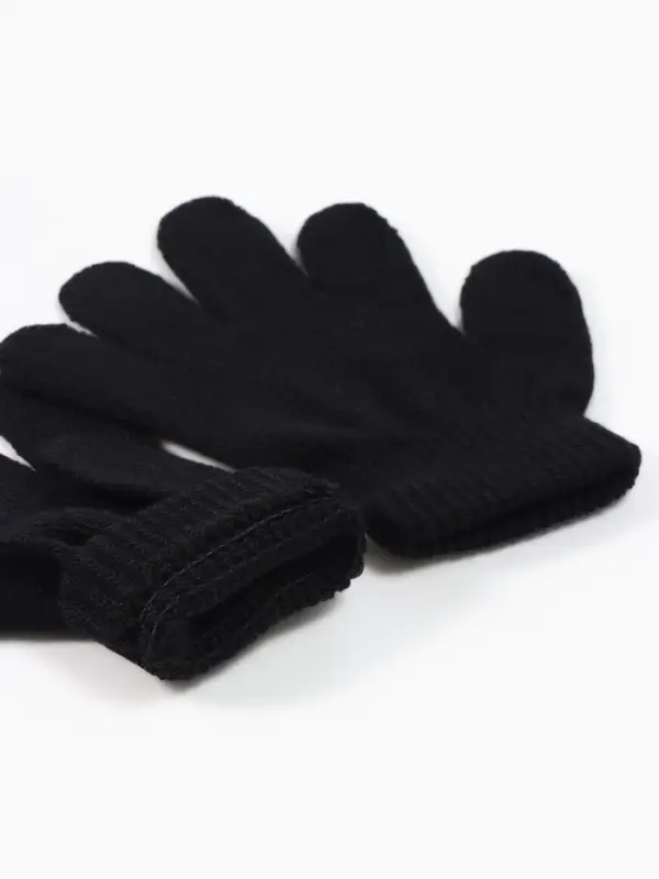 Перчатки детские MINAKU однолсойные, 14 см, цв.черный