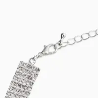 Набор 2 предмета: серьги, колье со стразами &laquo;Лёд. Клавиши&raquo;, d=13.5 см, белый в серебре