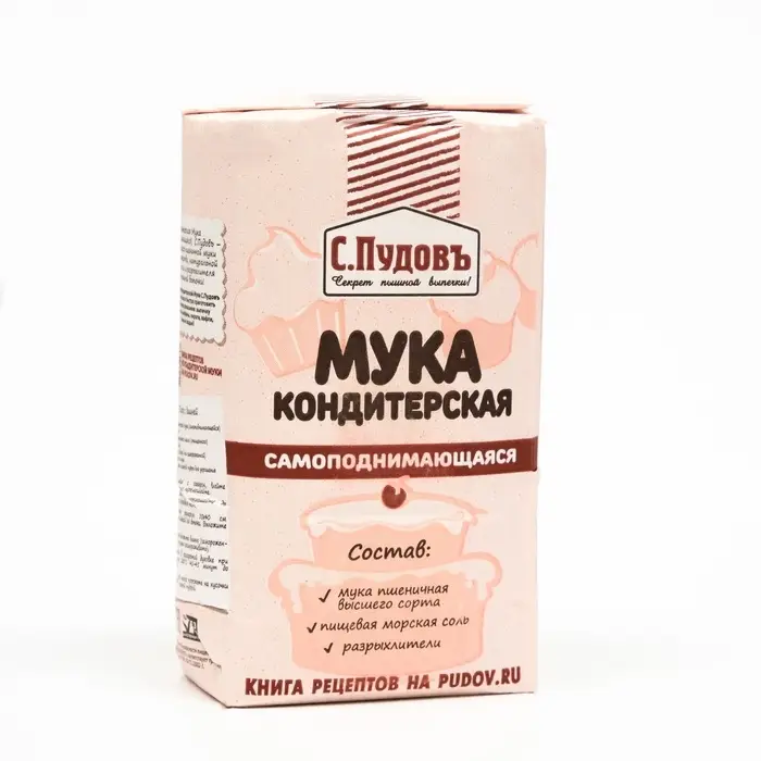 Мука кондитерская самоподнимающаяся С.Пудовъ, 500 г