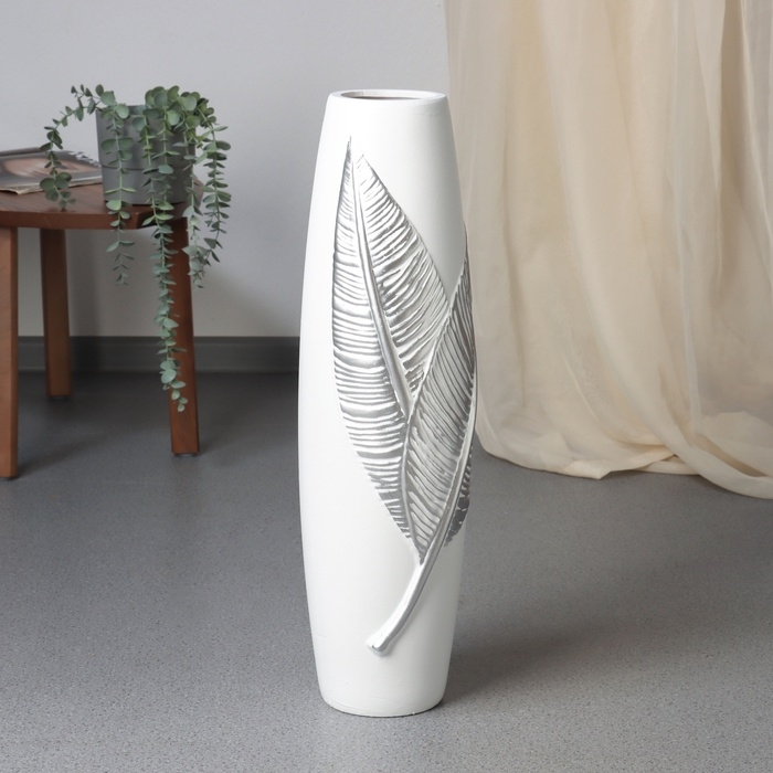Ваза керамика напольная Ваза керамика напольная "Фергюс" 59х11 см, белый