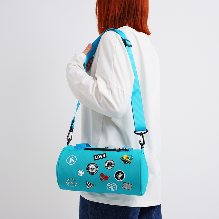 Сумка молодёжная на молнии, цвет бирюзовый Сумка молодёжная на молнии, цвет бирюзовый