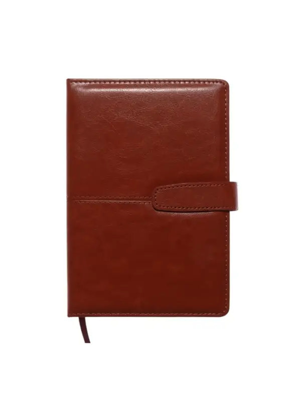 Ежедневник недатированный формат А5, с хлястиком, 128л, линия, пвх, Красный