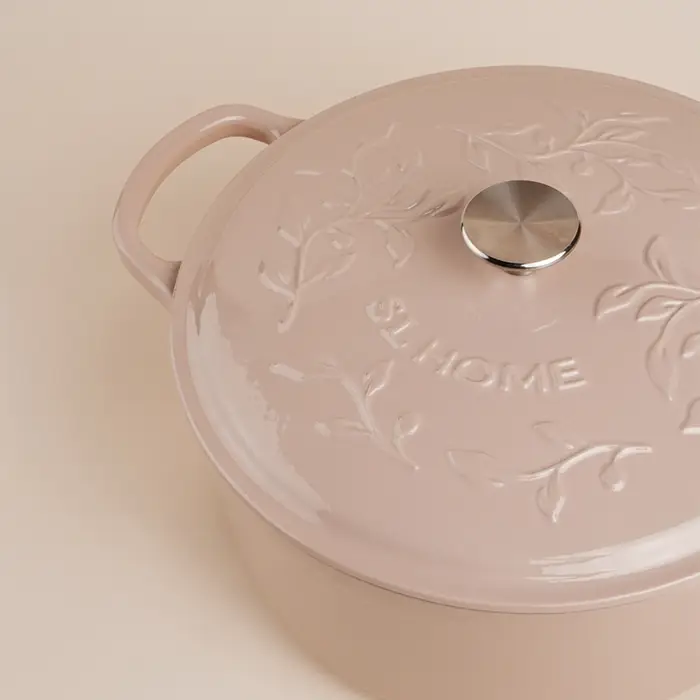 Кастрюля чугунная SL Home, 4.2 л, d=24.5 см, h=11 см, с крышкой, эмалированное покрытие, индукция, бежевая