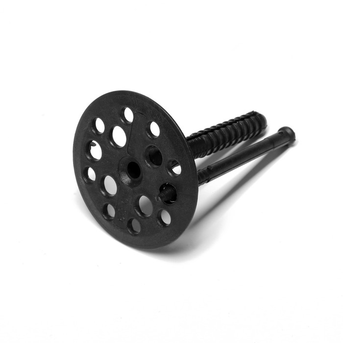 Дюбель ТУНДРА, для утеплителя, с пластиковым гвоздем, 10x80 мм, черный, 50 шт