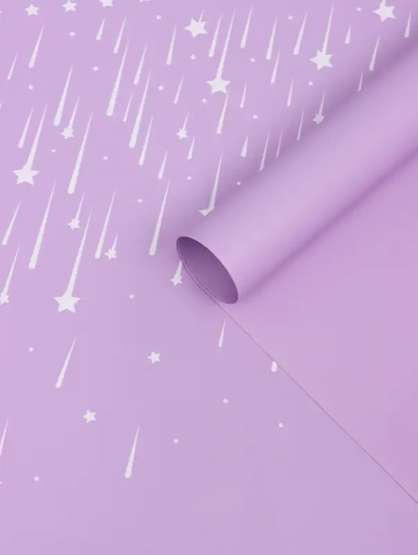 Пленка флористическая для цветов, &laquo;Звездопад&raquo;, сиреневая, 57&times;57 см
