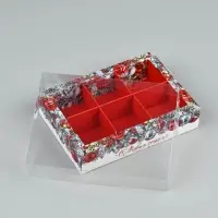 Коробка под 6 конфет с ячейками &laquo;Ёлочные новогодние шары&raquo;, 10&times;14.5&times;3 см