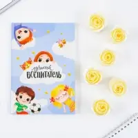 Подарочный набор, ежедневник и мыльные лепестки «Воспитателю: Лучший воспитатель»