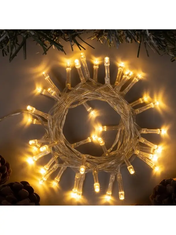 Гирлянда &laquo;Нить&raquo; 2 м, IP20, прозрачная нить, 20 LED, свечение тёплое белое, 2 режима, AAх3