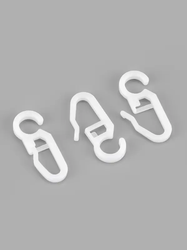 Крючок для штор, пластиковый, 3.2&times;1.5 см, 100 шт., белый