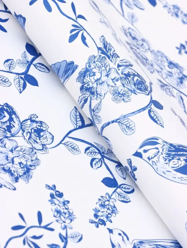 Пленка для цветов, &laquo;Весенний сад&raquo;, бело-синий, 57&times;57 см