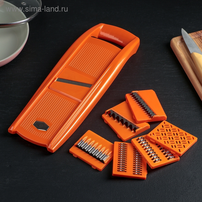 Овощерезка, с 7 насадками, цвет оранжевый, 36 см Овощерезка, с 7 насадками, цвет оранжевый, 36 см