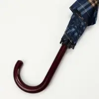 Зонт - трость полуавтоматический &laquo;Клетка&raquo;, 8 спиц, R=58/68 см, d=116 см, синий