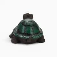 Садовая фигура из полистоуна &laquo;Тёмная черепаха&raquo;, 18&times;13&times;9 см