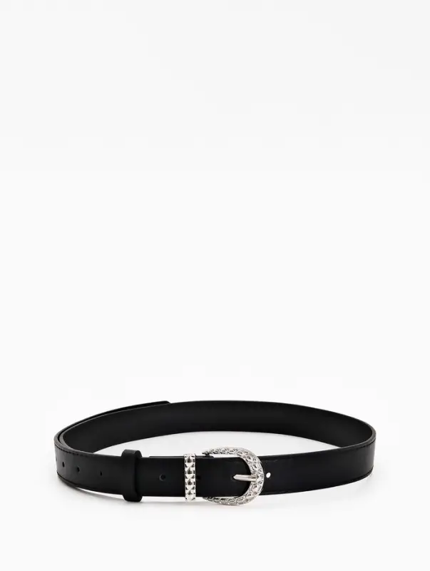 Ремень женский &laquo;Кэлли&raquo;, 110&times;3 см, пряжка металл, серебристая, чёрный