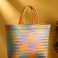 Сумка плетёная, 30×15×30 см, пластик, разноцветная Сумка плетёная, 30×15×30 см, пластик, разноцветная