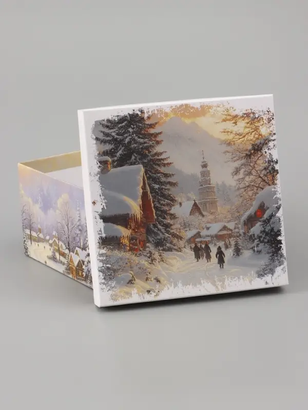 Коробка подарочная новогодняя 3 в1, набор &laquo;Уютного праздника!&raquo; 18&times;18&times;10 - 22&times;22&times;12 см