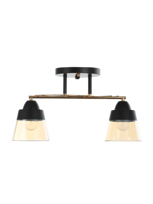 Люстра потолочная BayerLux &laquo;Кансе&raquo;, 2хЕ27, 40 Вт, черно-золотой, 41&times;15&times;23 см