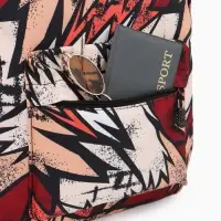 Рюкзак школьный, на молнии, три наружных кармана, с принтом, 30&times;13&times;42 см, разноцветный