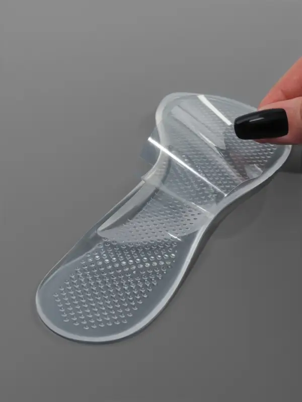 Полустельки для обуви, с супинатором, массажные, силиконовые, 19&times;6.7 см, пара, прозрачные