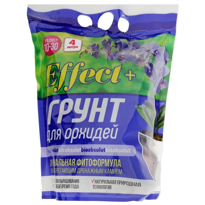 Грунт для орхидей Effect+ с дренажным камнем фр.10-30, 4 л. Грунт для орхидей Effect+ с дренажным камнем фр.10-30, 4 л.