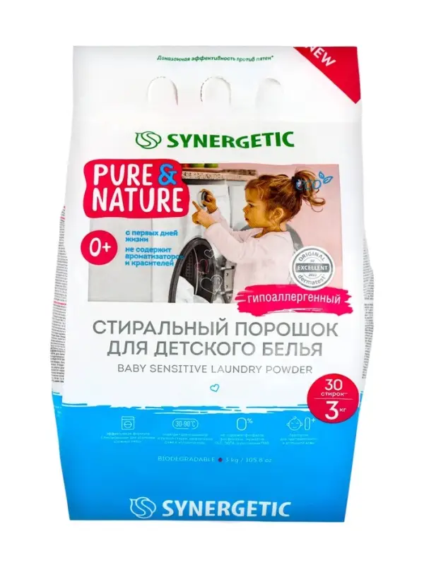Стиральный порошок Synergetic «Детский», 3 кг Стиральный порошок Synergetic «Детский», 3 кг