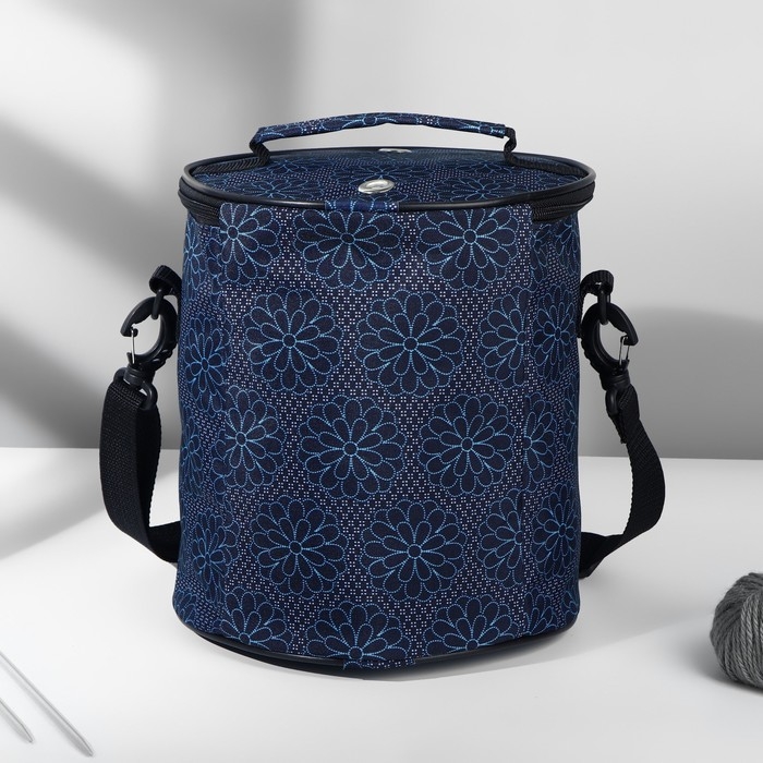 Сумка-футляр «Синие цветы», 2 люверса, d = 21 × 23 см, цвет разноцветный Сумка-футляр «Синие цветы», 2 люверса, d = 21 × 23 см, цвет разноцветный