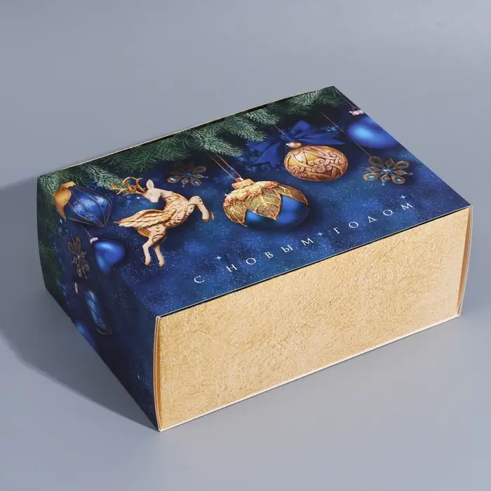 Коробка новогодняя складная «Новогодние шары», 25 х 18 х 10 см, Новый год Коробка новогодняя складная «Новогодние шары», 25 х 18 х 10 см, Новый год