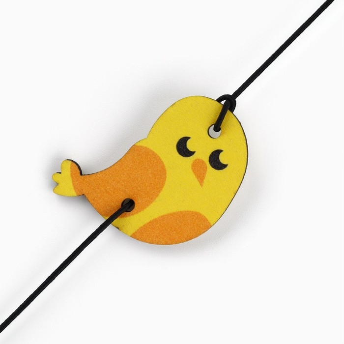 Дразнилка с деревянной подвеской «Птичка», 4 см Дразнилка с деревянной подвеской «Птичка», 4 см