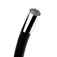 Смеситель для кухни ZEIN Z2104, двухвентильный, силиконовый излив, черный/хром