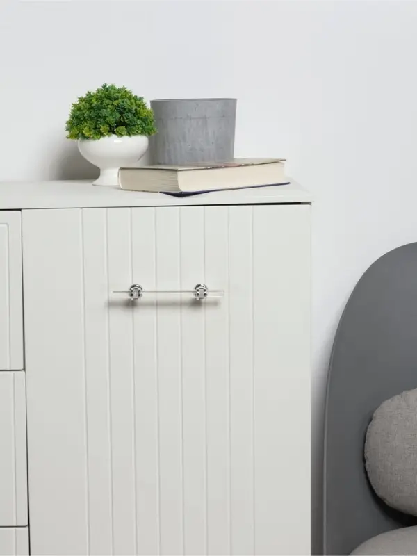 Ручка-скоба CAPPIO PK106, м/о 96 мм, d=12 мм, пластик, цвет прозрачный/хром