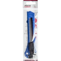 Нож канцелярский 18 мм Attache &nbsp; с фиксатором, полибег, цв.в ассорт