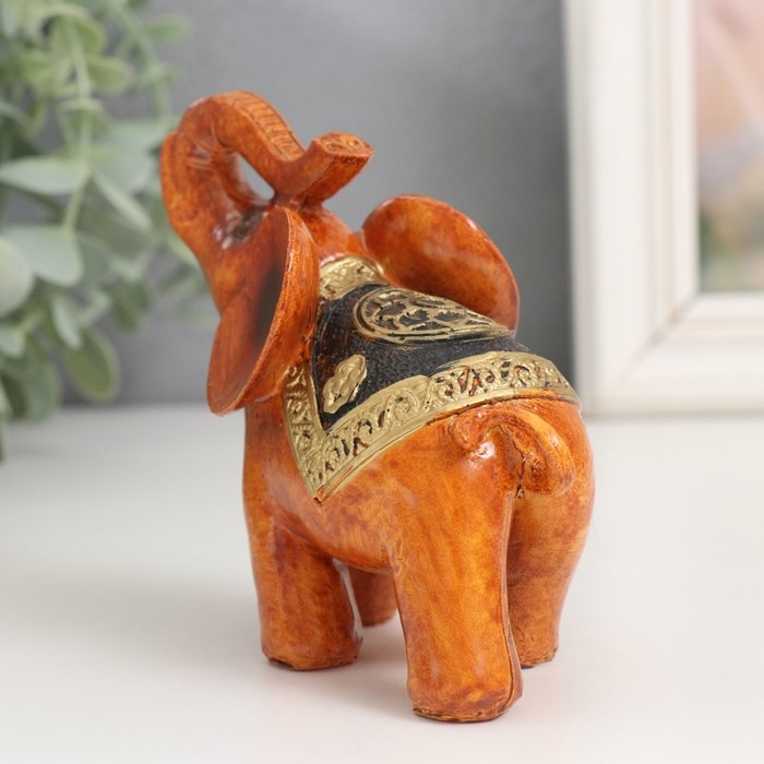 Сувенир полистоун Сувенир полистоун "Слон под дерево с узорами на попоне" 10х5х12 см