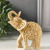 Фигурка гипс &laquo;Слон резной&raquo;, 10&times;10&times;5 см, слоновая кость