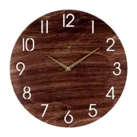 Часы настенные, интерьерные, бесшумные, d=35 см, дерево, коричневые