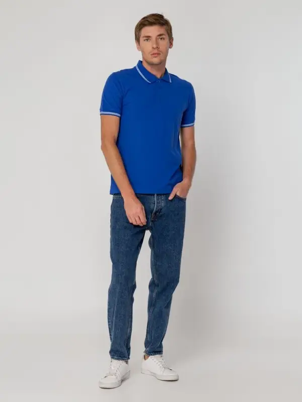 Рубашка поло Virma Stripes, ярко-синяя, размер M Рубашка поло Virma Stripes, ярко-синяя, размер M