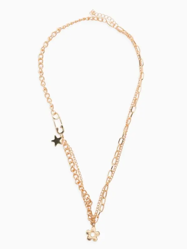 Цепь двойна "Нежный хард-рок", 40см, цвет золото