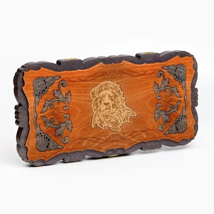 Нарды деревянные резные &laquo;Лев&raquo;, настольная игра, 45&times;45 см