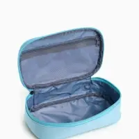 Косметичка-пенал на молнии, на подкладке, бирюзовая