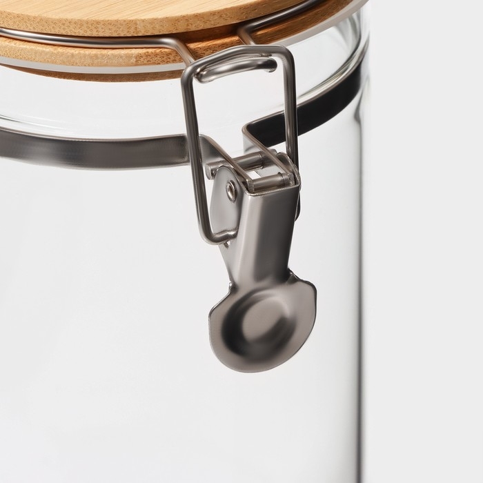 Банка стеклянная для хранения сыпучих продуктов Bella Tenero «Эко», 1,3 л, 10×22 см, с бугельным замком