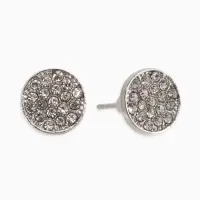 Серьги &laquo;Классика блеска&raquo; круг, белые в серебре
