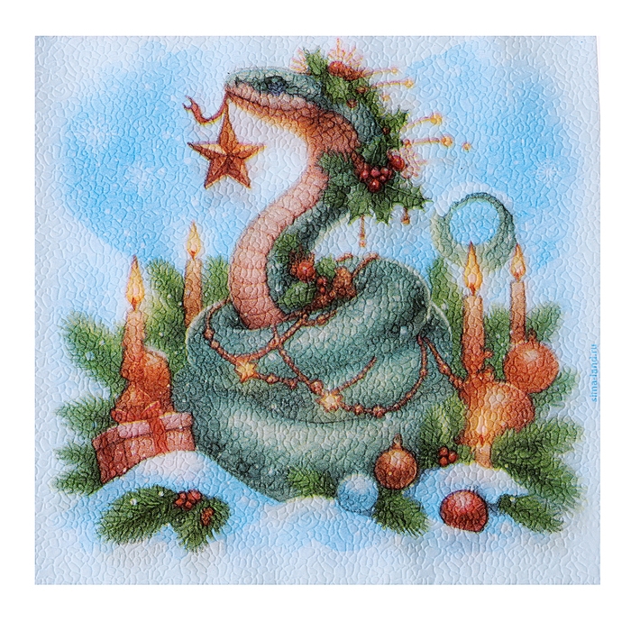 Салфетки новогодние бумажные «С Новым Годом», двухслойные, 33х33 см, 20 шт.